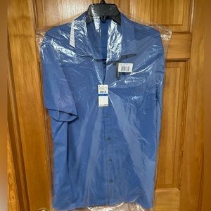 Perry Ellis XL Stretch Fit Short Sleeve Button Up Blue Men’s